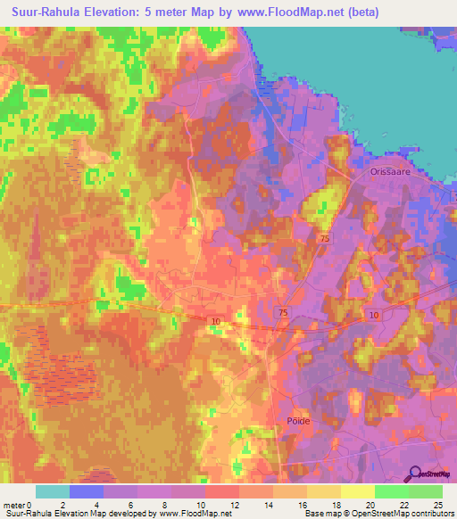 Suur-Rahula,Estonia Elevation Map