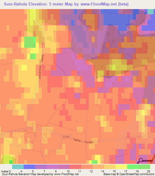 Suur-Rahula,Estonia Elevation Map