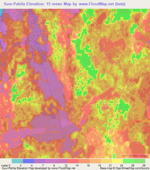 Suur-Pahila,Estonia Elevation Map
