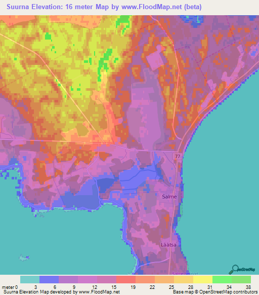 Suurna,Estonia Elevation Map