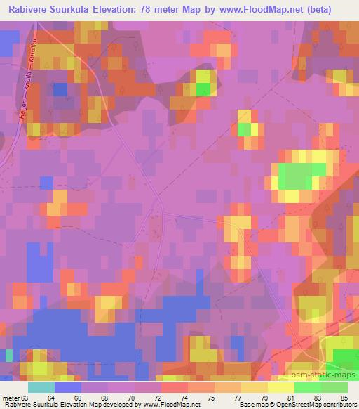 Rabivere-Suurkula,Estonia Elevation Map