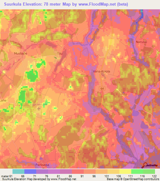 Suurkula,Estonia Elevation Map