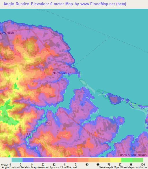 Anglo Rustico,Canada Elevation Map