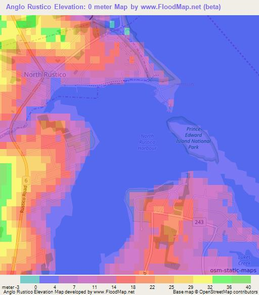 Anglo Rustico,Canada Elevation Map