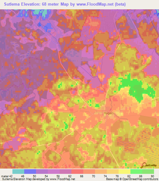 Sutlema,Estonia Elevation Map