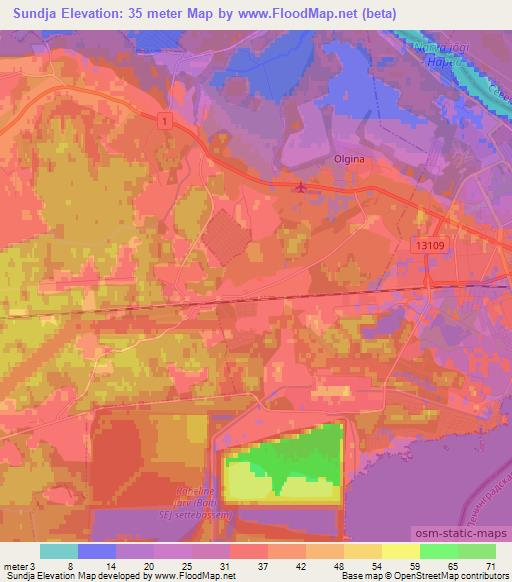 Sundja,Estonia Elevation Map