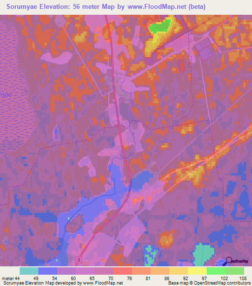 Sorumyae,Estonia Elevation Map