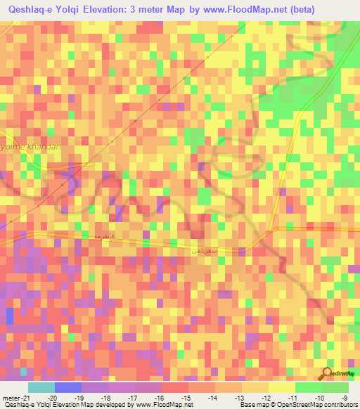 Qeshlaq-e Yolqi,Iran Elevation Map