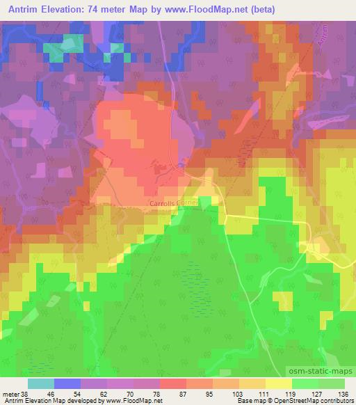 Antrim,Canada Elevation Map