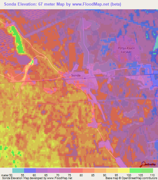Sonda,Estonia Elevation Map