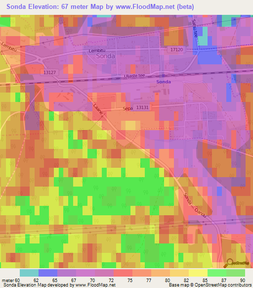 Sonda,Estonia Elevation Map