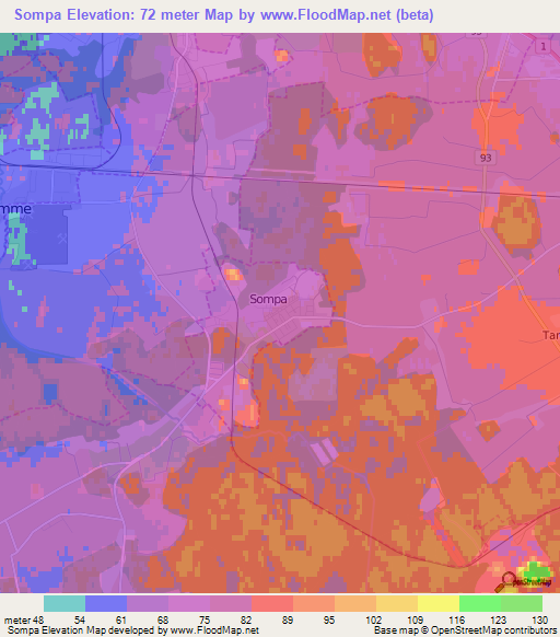 Sompa,Estonia Elevation Map