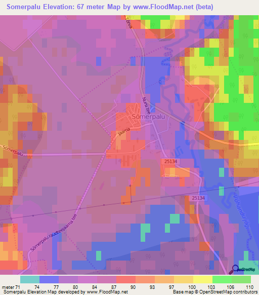 Somerpalu,Estonia Elevation Map