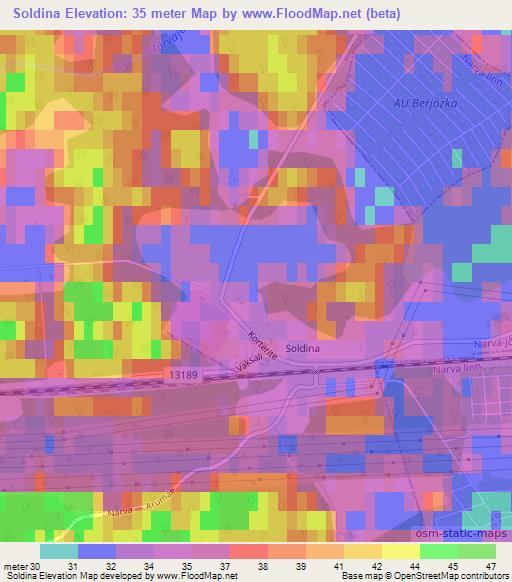 Soldina,Estonia Elevation Map
