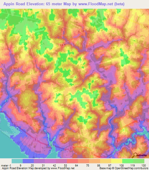 Appin Road,Canada Elevation Map