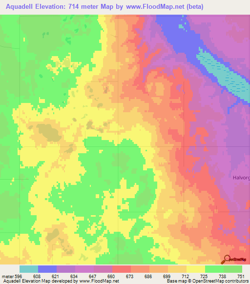 Aquadell,Canada Elevation Map