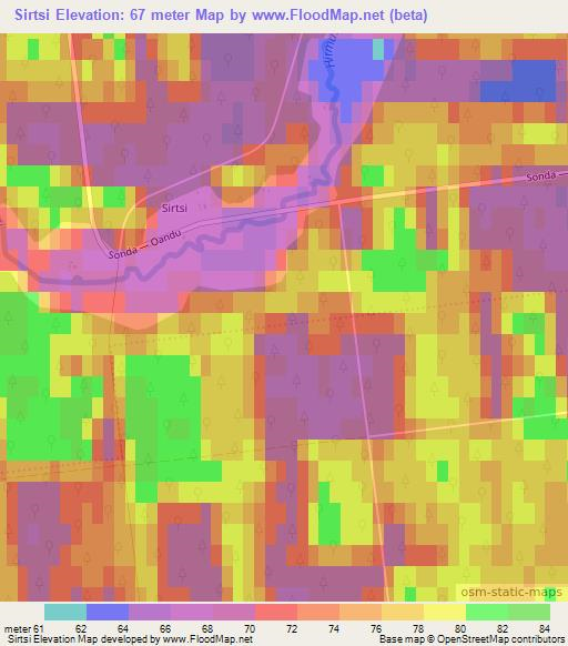 Sirtsi,Estonia Elevation Map