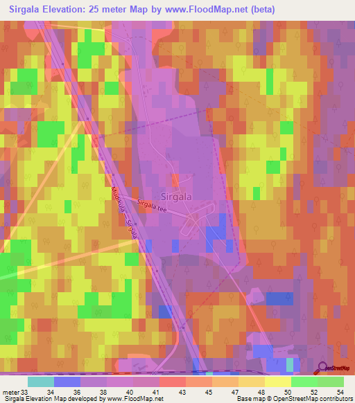 Sirgala,Estonia Elevation Map