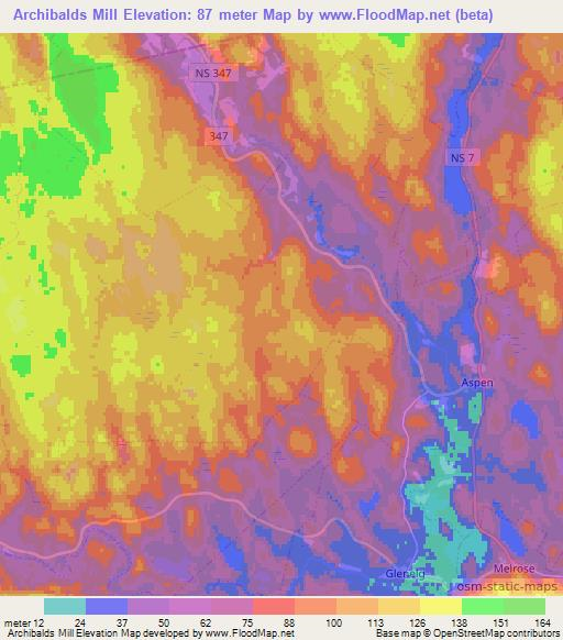 Archibalds Mill,Canada Elevation Map