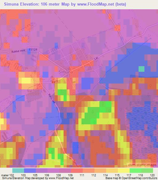 Simuna,Estonia Elevation Map