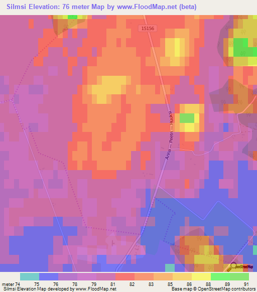 Silmsi,Estonia Elevation Map