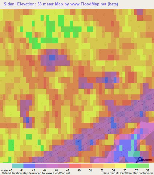 Sidani,Estonia Elevation Map