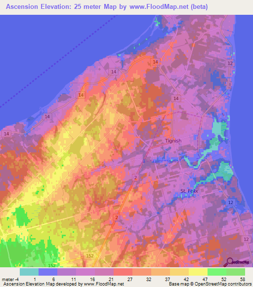 Ascension,Canada Elevation Map