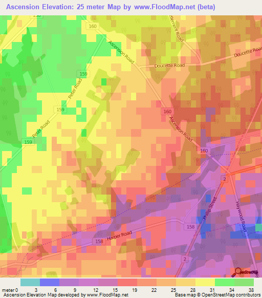 Ascension,Canada Elevation Map
