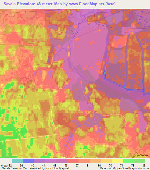 Savala,Estonia Elevation Map