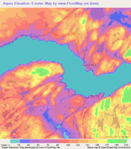 Aspen,Canada Elevation Map
