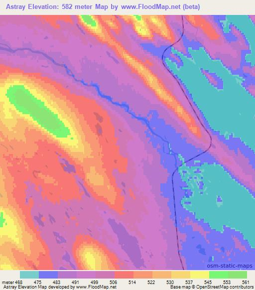 Astray,Canada Elevation Map
