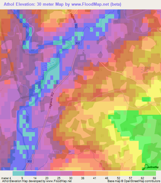 Athol,Canada Elevation Map