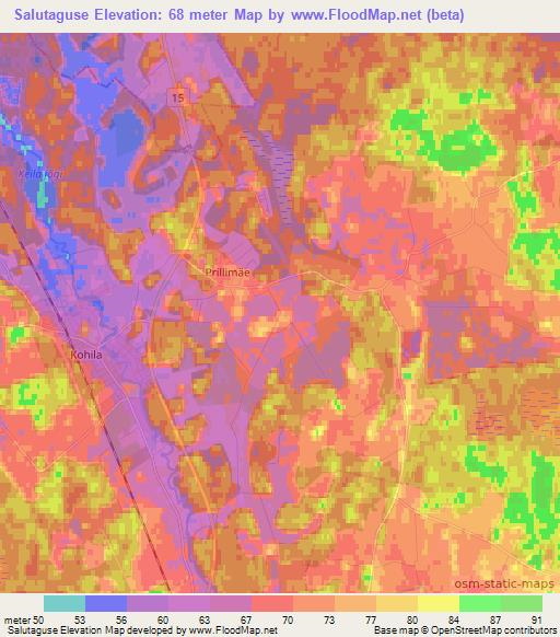 Salutaguse,Estonia Elevation Map