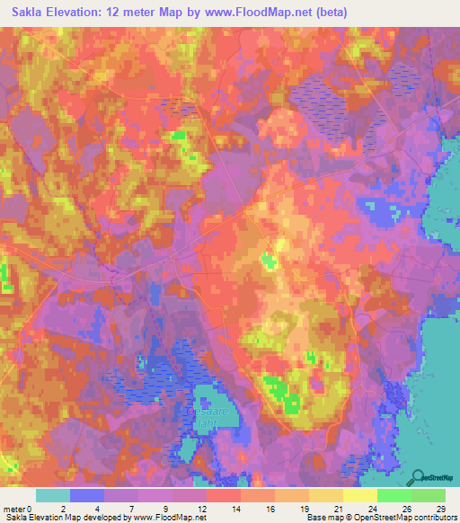 Sakla,Estonia Elevation Map