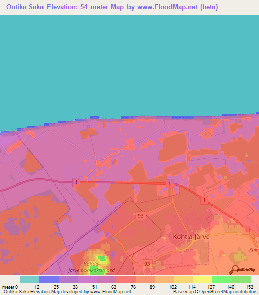 Ontika-Saka,Estonia Elevation Map