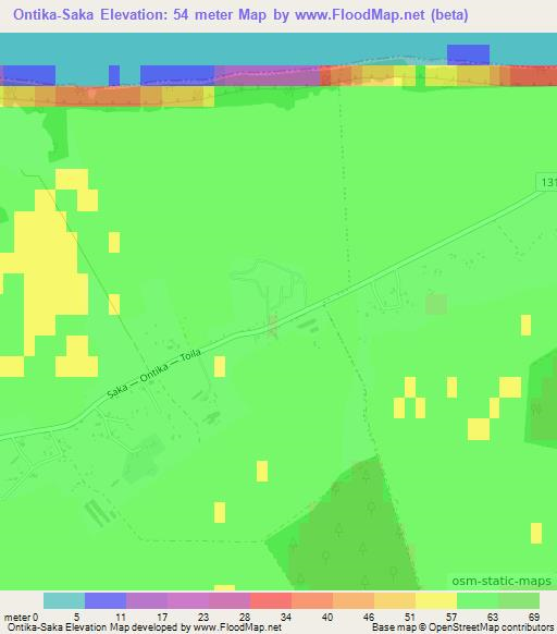 Ontika-Saka,Estonia Elevation Map