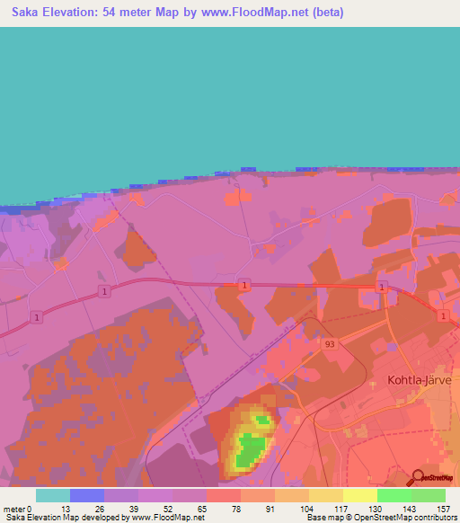 Saka,Estonia Elevation Map