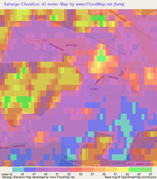 Sahargu,Estonia Elevation Map