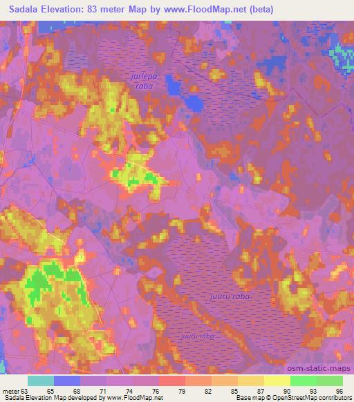 Sadala,Estonia Elevation Map