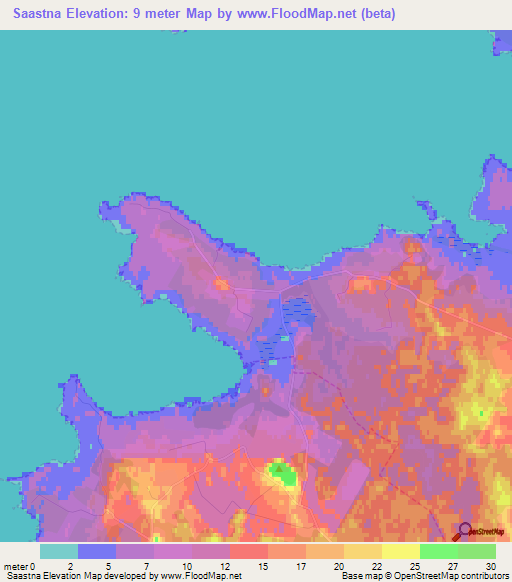 Saastna,Estonia Elevation Map