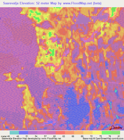 Saarevalja,Estonia Elevation Map