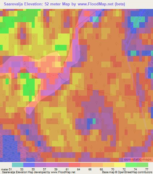 Saarevalja,Estonia Elevation Map