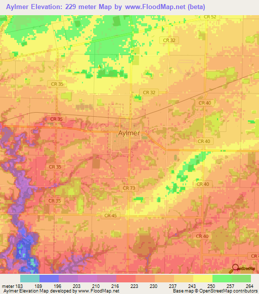 Aylmer,Canada Elevation Map