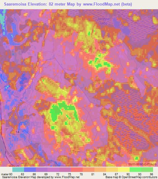 Saaremoisa,Estonia Elevation Map
