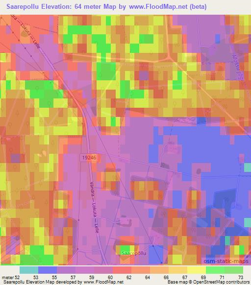 Saarepollu,Estonia Elevation Map