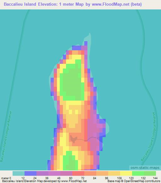 Baccalieu Island,Canada Elevation Map
