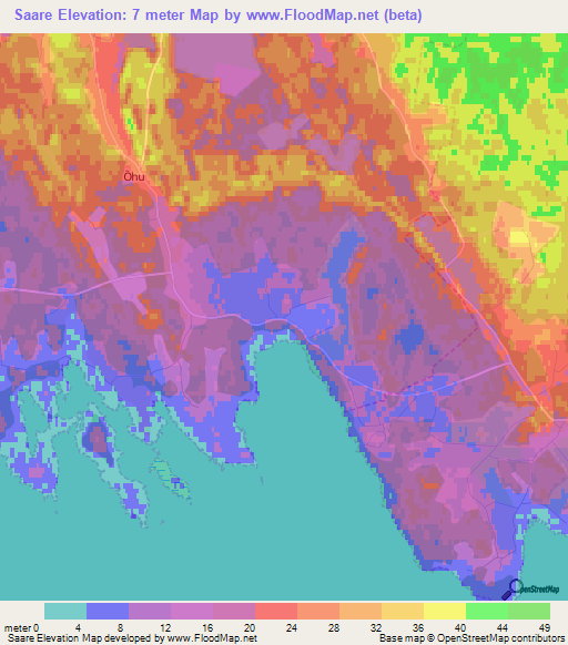 Saare,Estonia Elevation Map