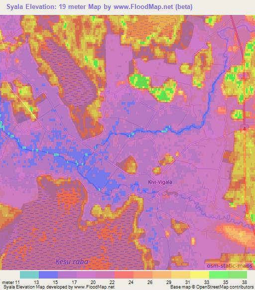 Syala,Estonia Elevation Map
