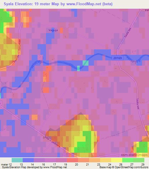 Syala,Estonia Elevation Map