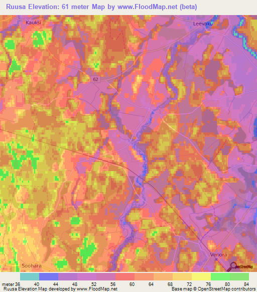 Ruusa,Estonia Elevation Map